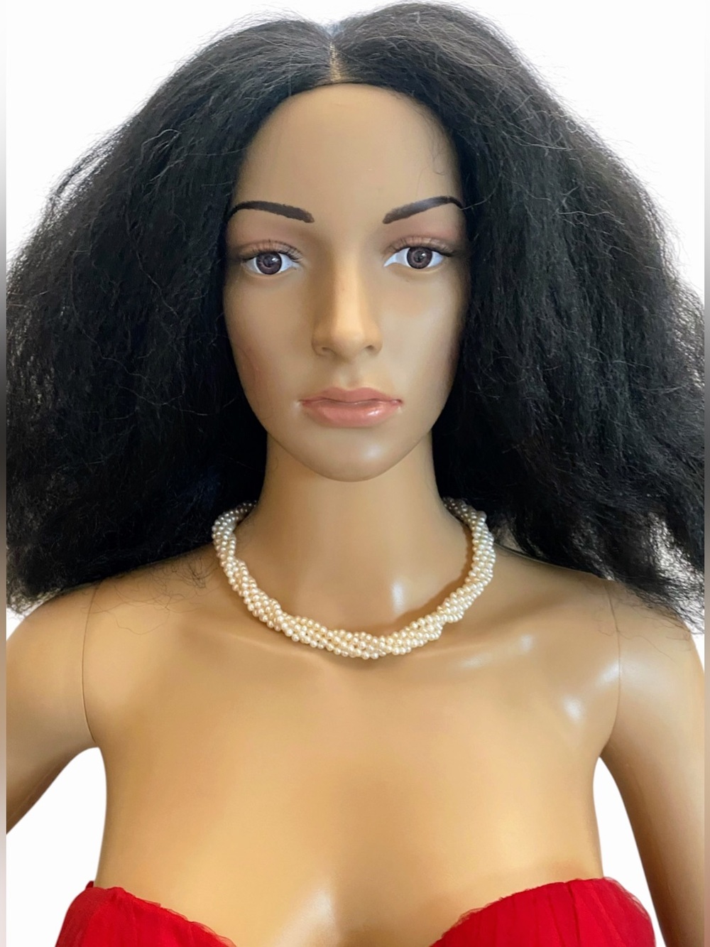 Multi strand twisted cultured freshwater pearl beaded choker necklace